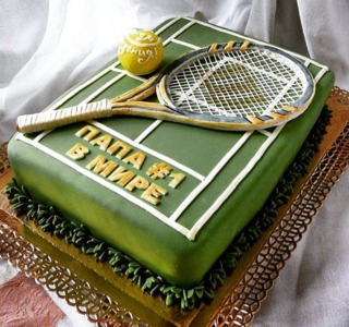 торт с теннисной ракеткой