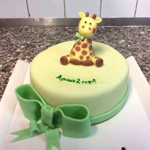 Детский торт с жирафом 