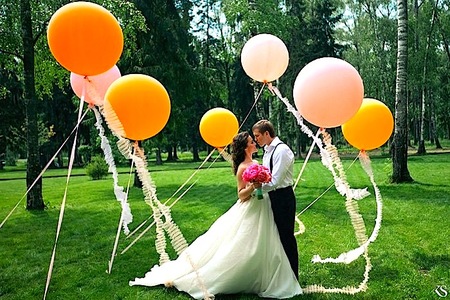большие шары на свадьбу